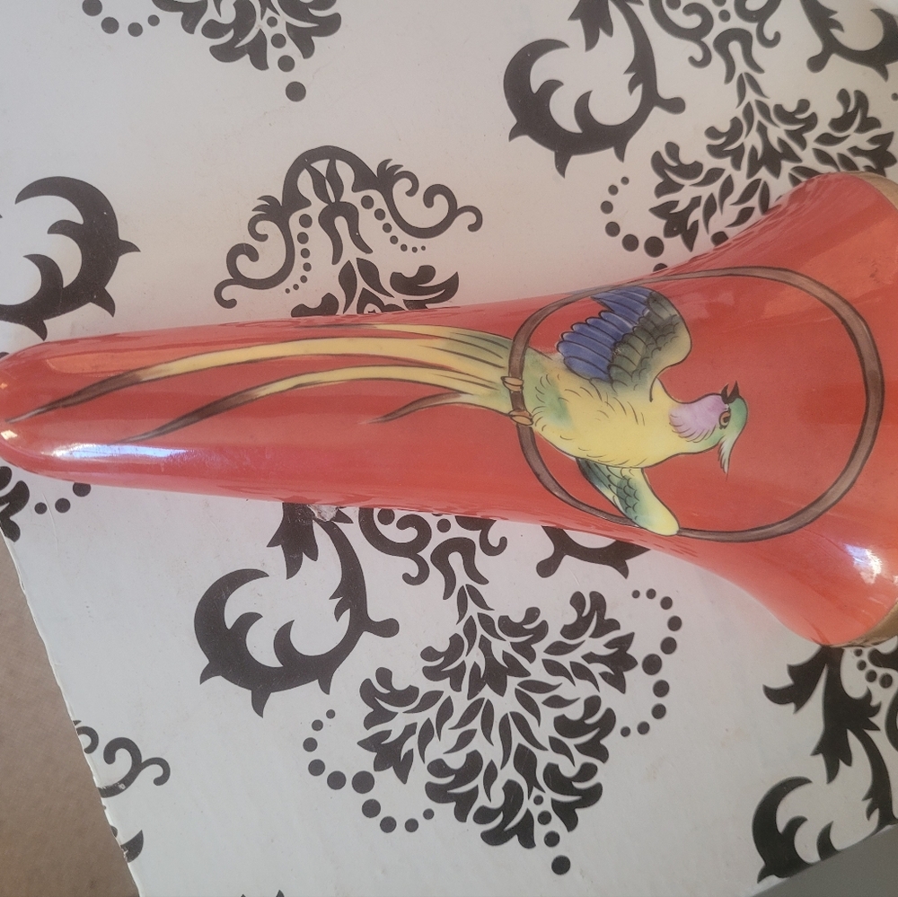 Noritake Art Deco Parrot Wall Pocket Vase, Hand Painted - Picture 4 of 8